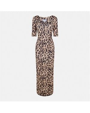 Never Fully Dressed Leo Iris Leopard Print Floor Length Maxi Dress - Brown