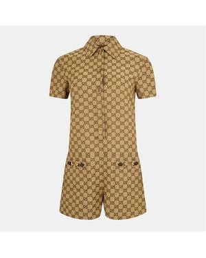 Gucci Tailored Hardware Accent Jumpsuit - Natural