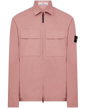 Stone Island Supima Cotton Twill Stretch Overshirt - Pink