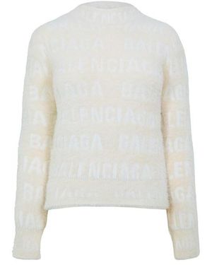 Balenciaga Furry Logo Jumper - Grey