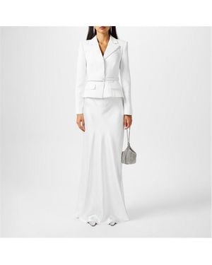 Self-Portrait Crepe Tailored Maxi Dress - White