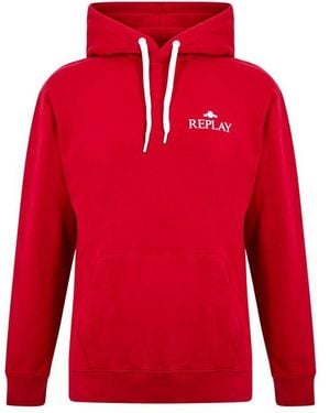 Replay Small Logo Hoodie - Red