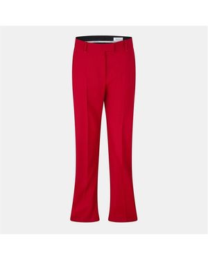 McQueen Alex Straight Leg Trousers - Red