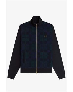 Fred Perry Tartan Tracksuit Top - Blue