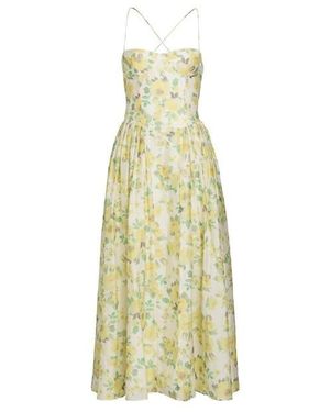 Bardot Estie Printed Floral Cotton Evening Maxi Dress - Yellow