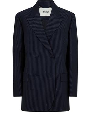 Fendi Pinstriped Blazer - Blue