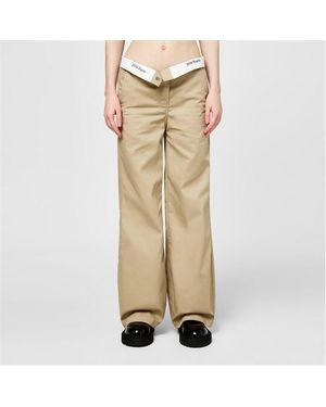 Palm Angels Reversed Waistband Chino Trousers - Natural