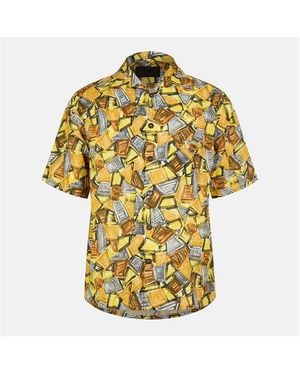 Prada Short Sleeve Patterned Shirt - Yellow