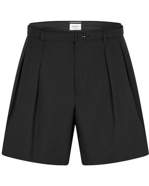 Saint Laurent Pleat Woven Tracksuit Shorts - Blue