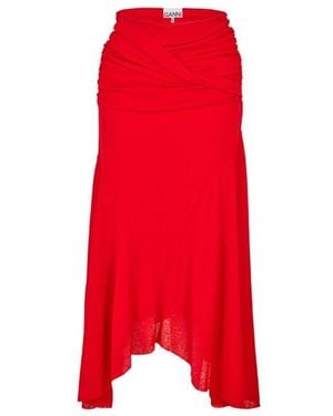 Ganni Jersey Skirt - Red