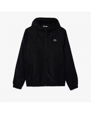 Lacoste Zipped Hooded Sport Jacket - Black