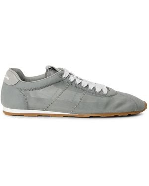 Miu Miu Plume Suede Trainers - Grey