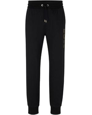 BOSS Closed Hem Jersey Joggers - Black
