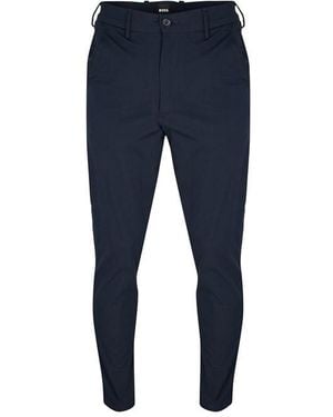 BOSS Kane Zipped Straight Leg Trousers - Blue