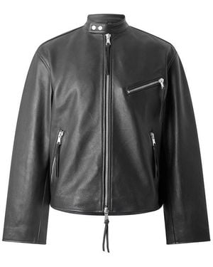 MKI Miyuki-Zoku Racer Leather Jacket - Black