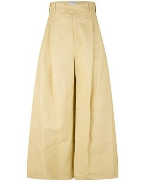 Bottega Veneta Leather Trousers - Natural