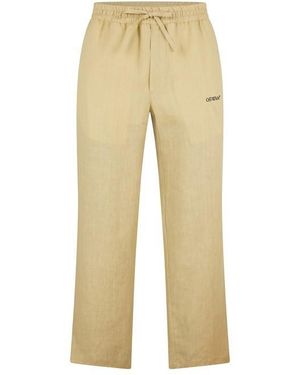 Off-White c/o Virgil Abloh Linen Lightweight Breathable Trousers - Natural
