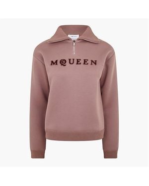 McQueen Logo Half-Zip Jumper - Pink