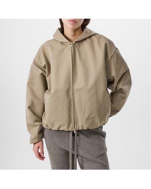 Fear Of God Brushed Hooded Bomber Jacket - Natural