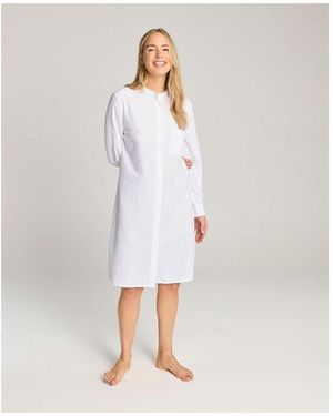 Nudea Seersucker Shirt Dress - White
