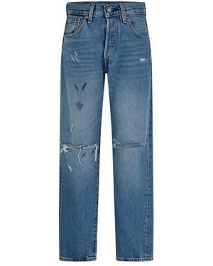 Levi's 93 Cropped Straight Leg Jeans - Blue