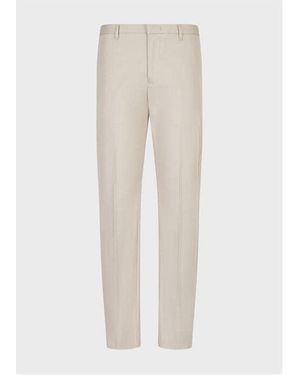 Emporio Armani Straight Leg Trousers - White