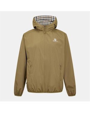 Aquascutum Reversible Check Hooded Long Sleeve Rain Anorak - Green