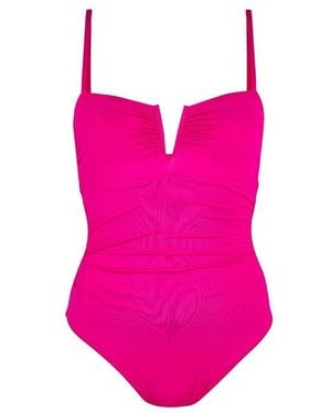 Ralph Lauren Plunge Swimsuit - Pink
