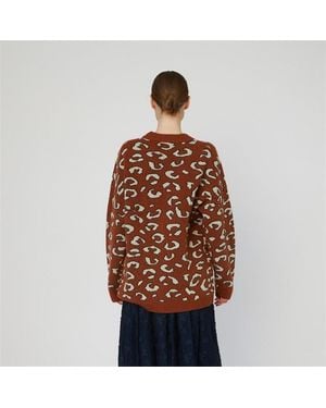 Stella Nova Animal Jacquard Cardigan - Brown