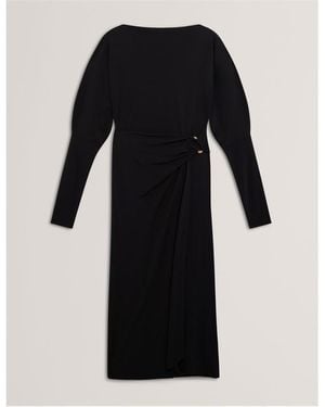 Ted Baker Midi Wrap Dress - Black