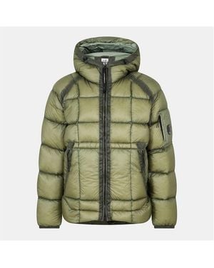 C.P. Company Dd Shell Medium Down Hip Length Hooded Medium Puffer Jacket - Green