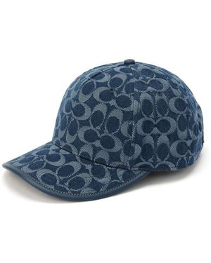 COACH Signature C Cotton Jacquard Baseball Cap - Blue