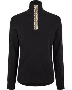 Burberry Burb Cameron Knitted Crew Neck Jumper - Black