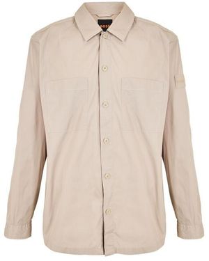 BOSS Long Sleeve Tailored Fit Shirt - Natural