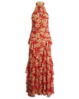 Ralph Lauren Georgette Halter Gown - Red