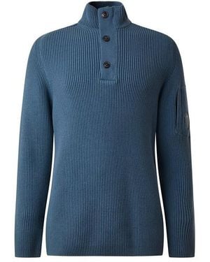 C.P. Company Cp Rib Button Knit Sn64 - Blue