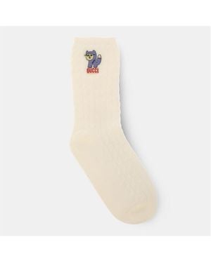 Gucci Crew Socks - Natural