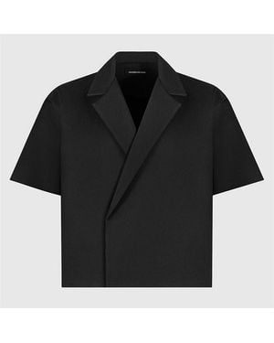 Manière De Voir Abel Boxy Twill Double Breasted Shirt - Black