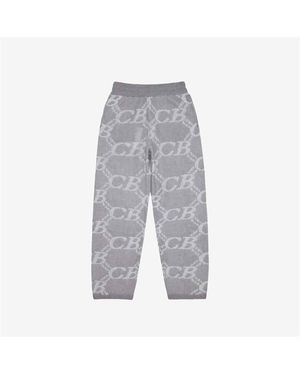 Cole Buxton Monogram Knit Trousers - Grey