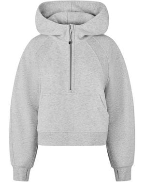 lululemon Logo Cotton Oversized Zipped Hoodie - Grey