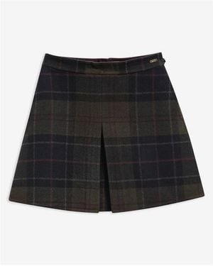 Barbour Tartan Pleatfront Mini Skirt - Black