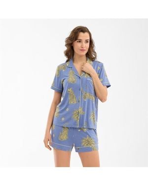 Chelsea Peers Short Sleeve Pyjama Set - Blue