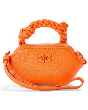 Ganni Bou Bag Croco Top Handle - Orange