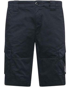 C.P. Company Sateen Stretch Cargo Shorts - Blue