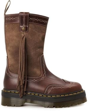 Dr. Martens Fringe Mid Pull Up Knee High Boot - Brown