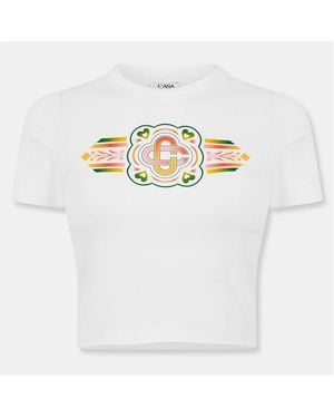 CASABLANCA Casa Graphic Slim Fit Baby Tees - White