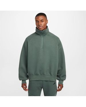 Nike Tech Quarter Zip Fleece Top - Green