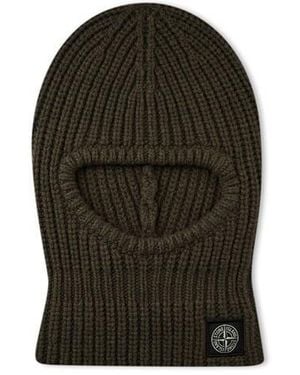 Stone Island Wool Knitted Balaclava Junior - Green
