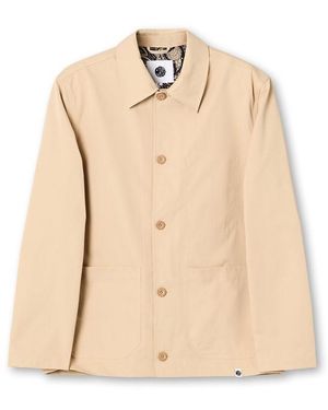 Pretty Green Didsbury Structured Relaxed Fit Overshirt - Natural