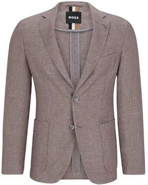 BOSS Hanry Tailored Fit Formal Jacket - Brown